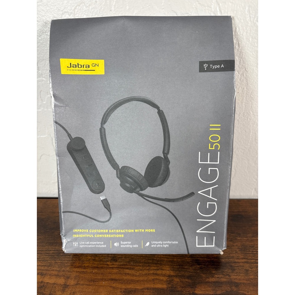 Jabra Engage 50 II Wired Stereo Headset USB-A Noise Canceling Office Black NEW